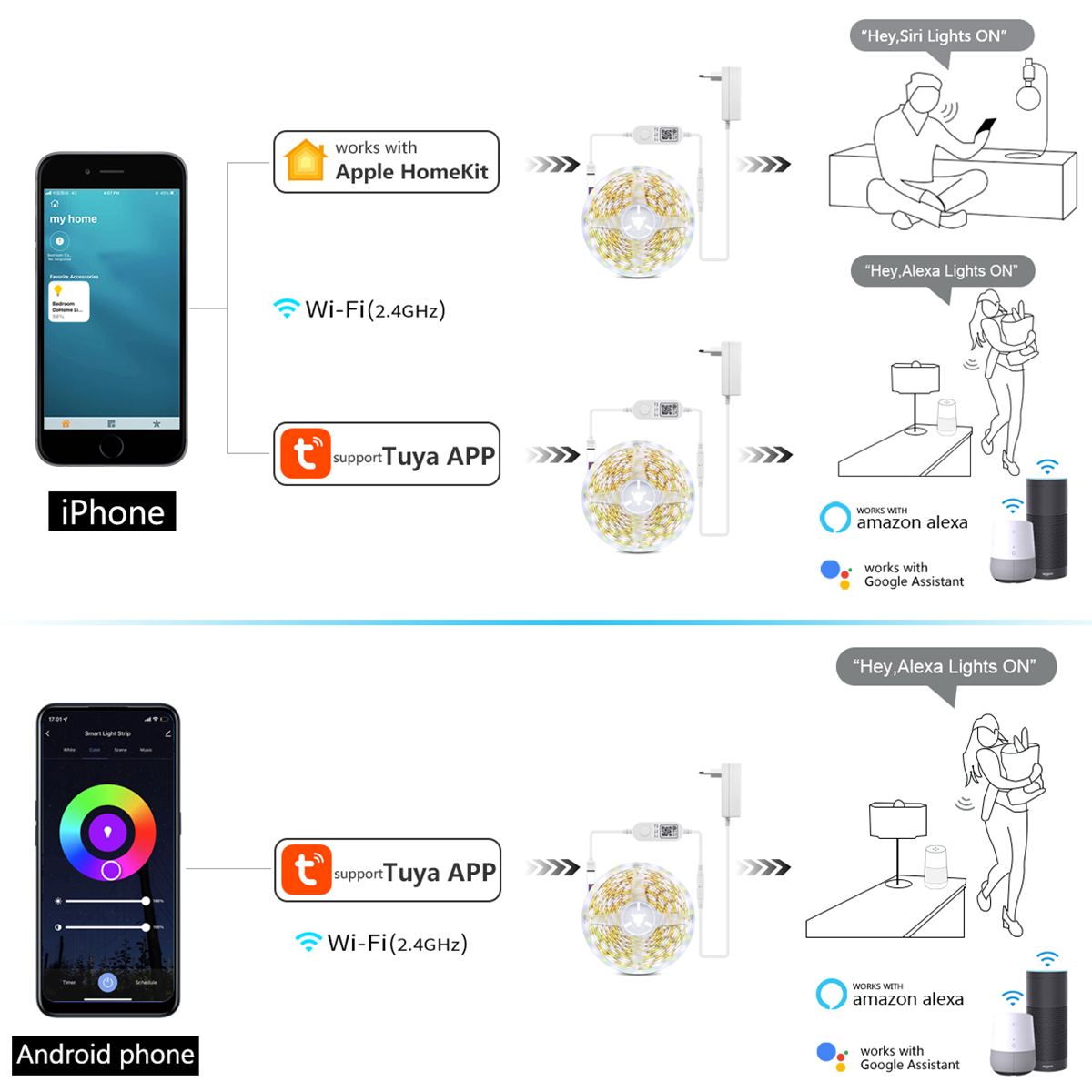 DC 12V WIFI RGBW RGBWW LED Şer - Smart Garden Apple incelemesi ve fiyatı